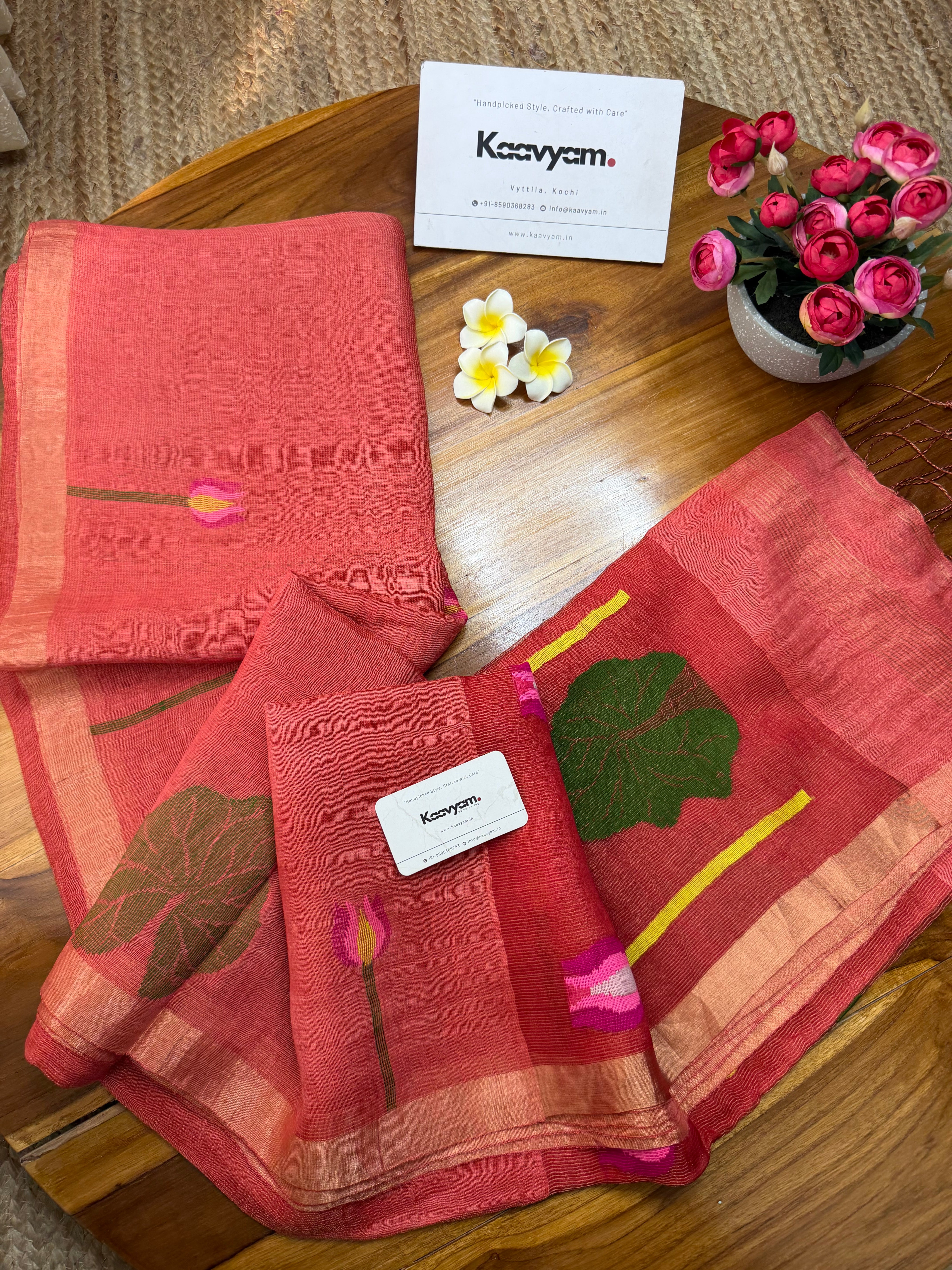 Resham Tissue Linen Saree