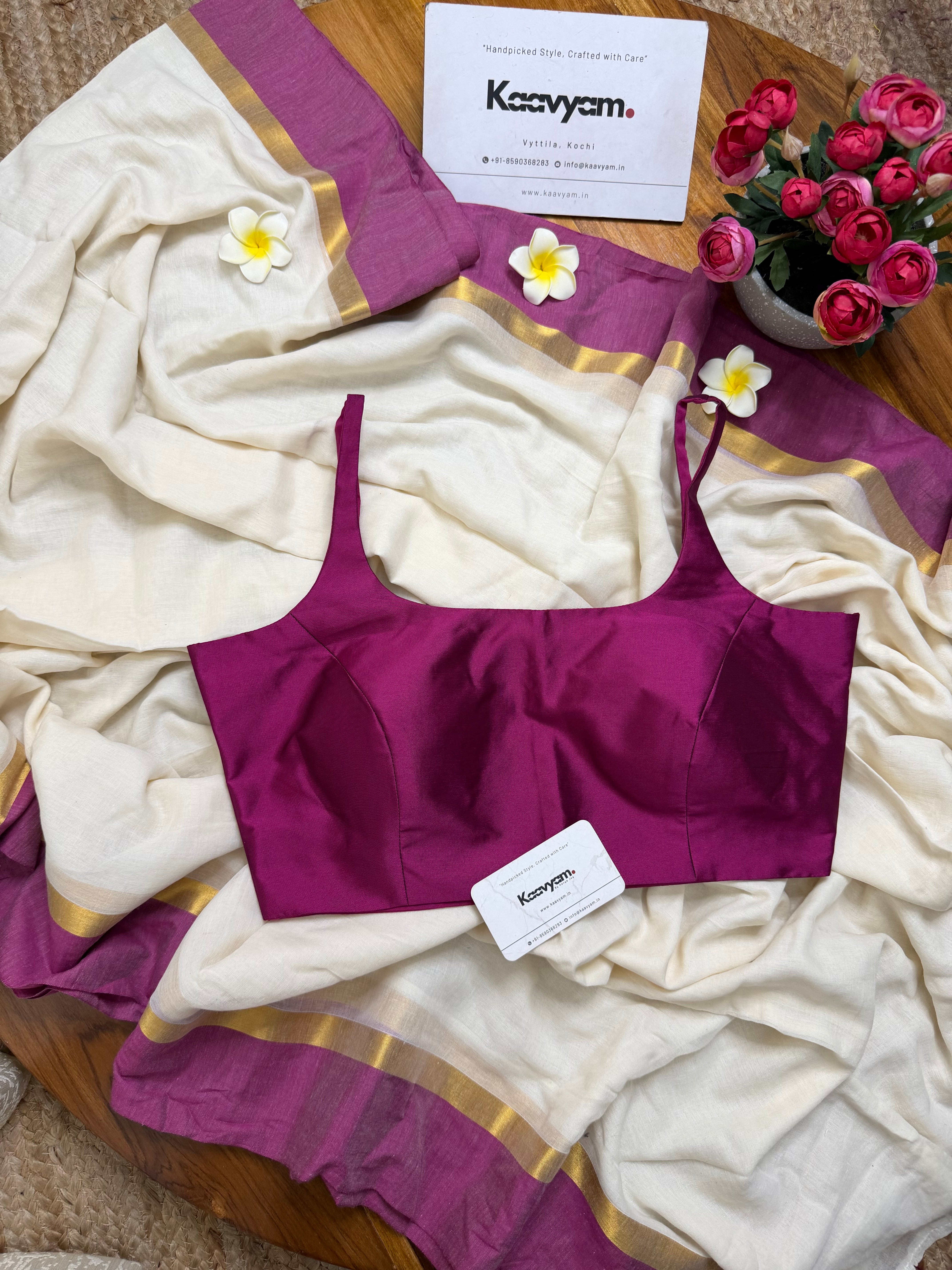 Wine Kasav Bloom Saree