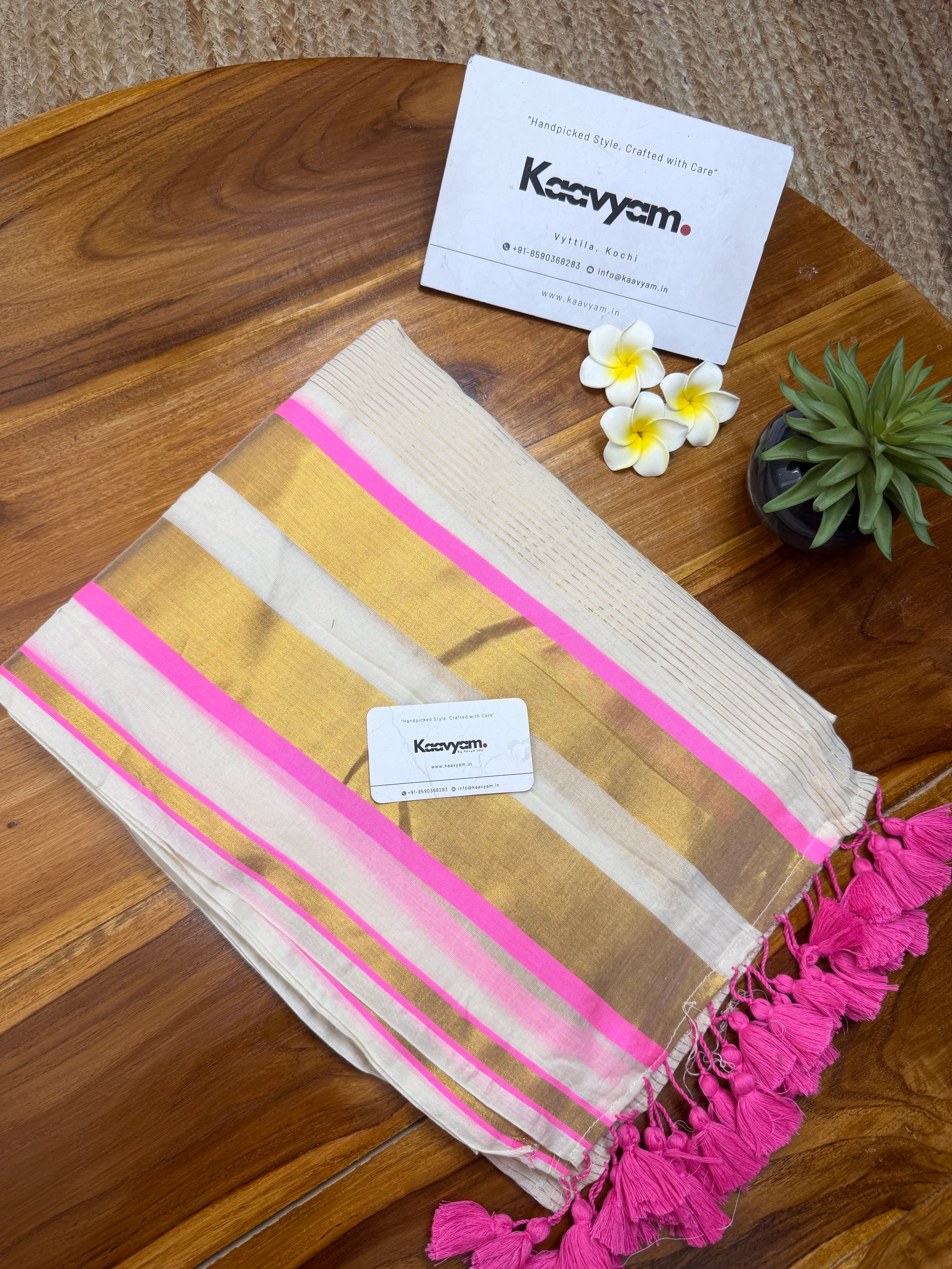 Blush Kasav Mul Cotton Saree