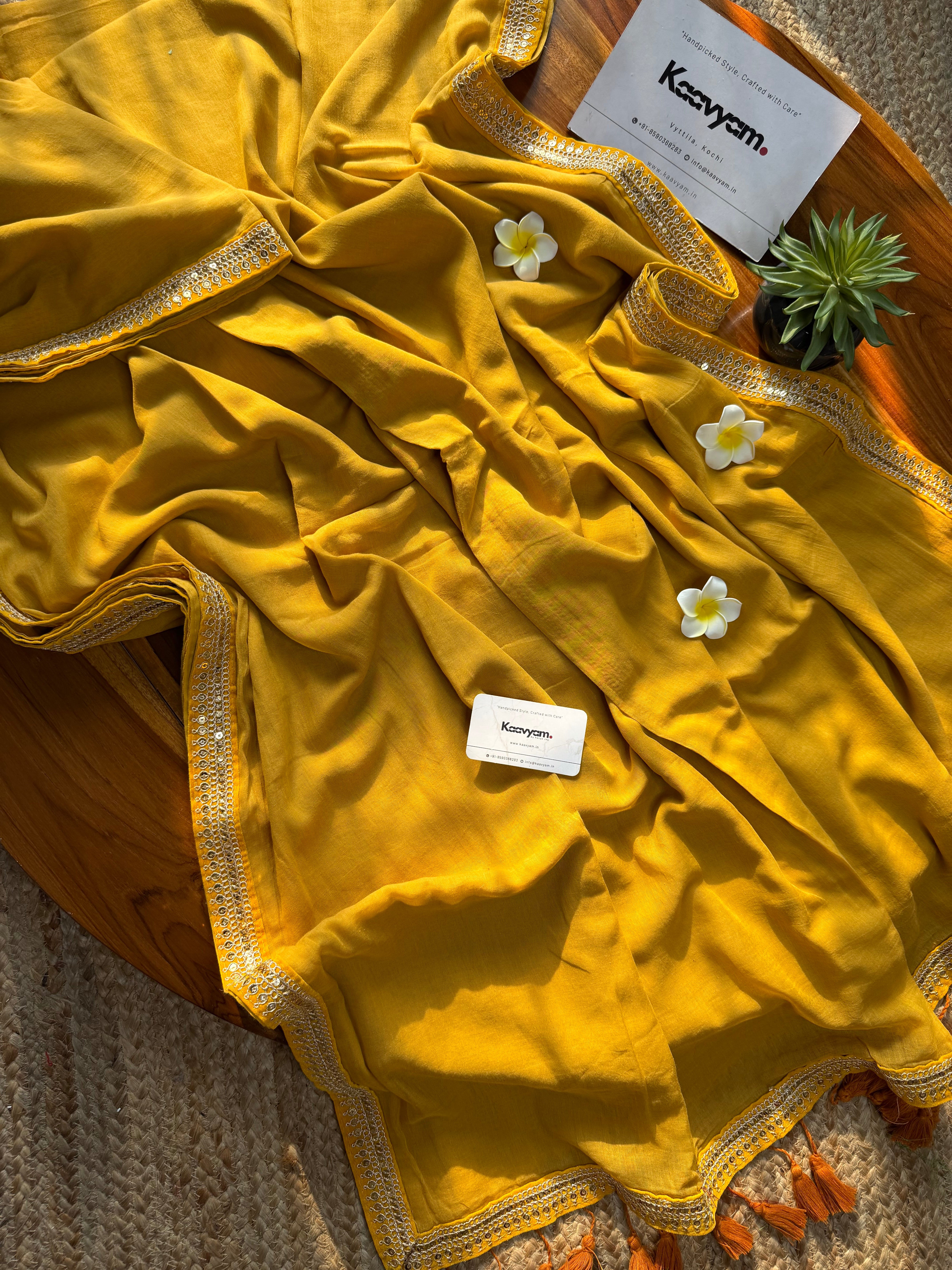 Mul cotton Lace border Saree