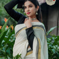Kara Stripe Kasav Mul Cotton Saree