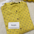 MANDARIN COLLAR YELOW KURTI