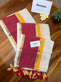 Thechi Kasav Mul Cotton Saree