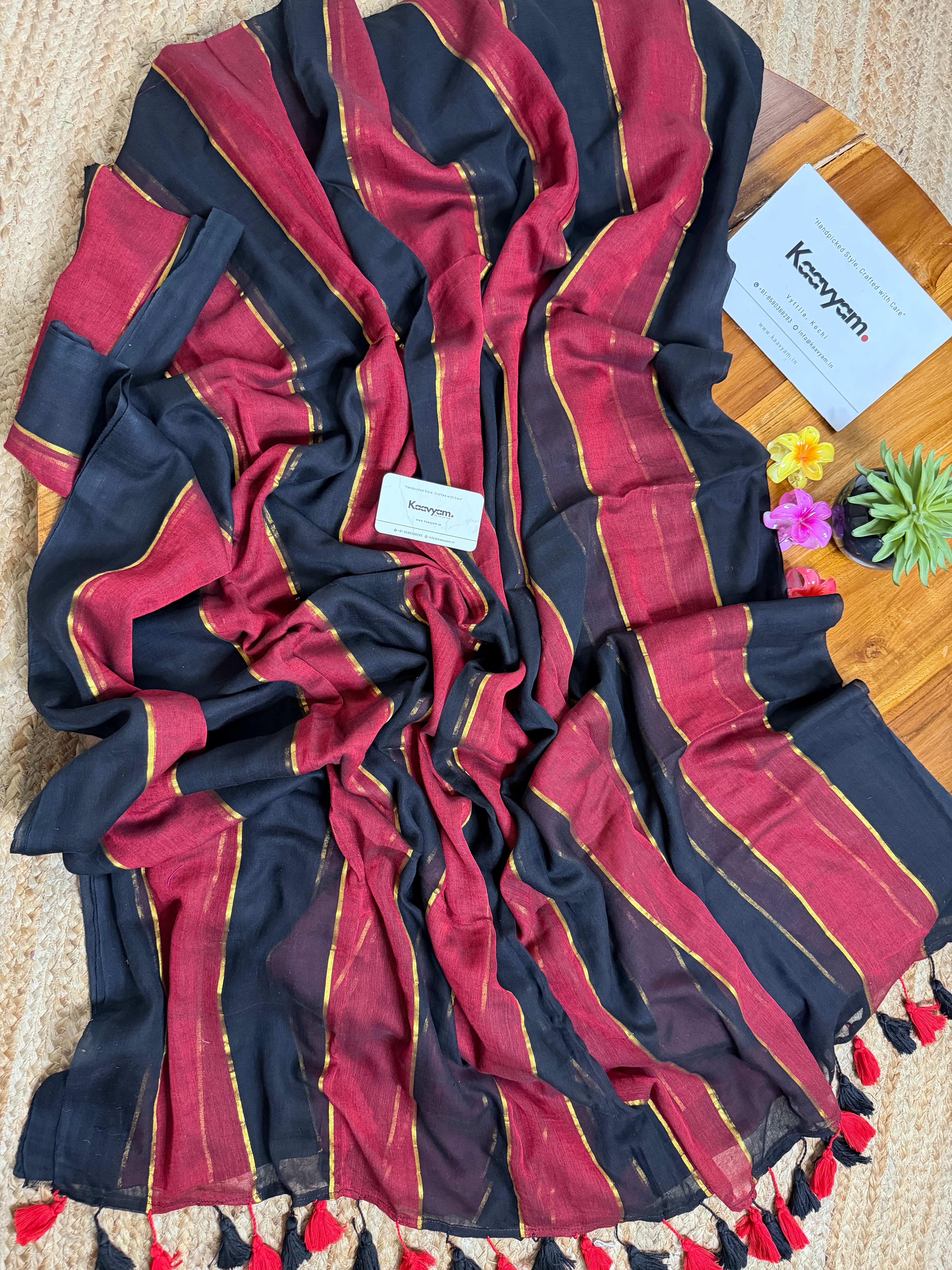 Sreenidhi's Stripe Mul Cotton Saree