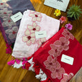 Rose Applique Mul Cotton Saree
