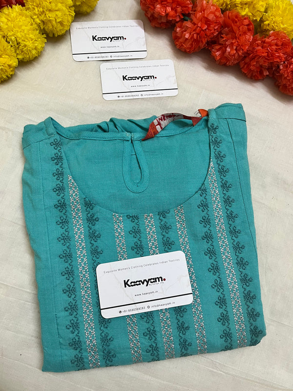 TEAL PLEATED KURTI