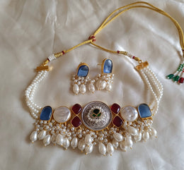 Handmade Heavy choker & Earrings