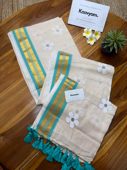 Golden Jasmine Saree