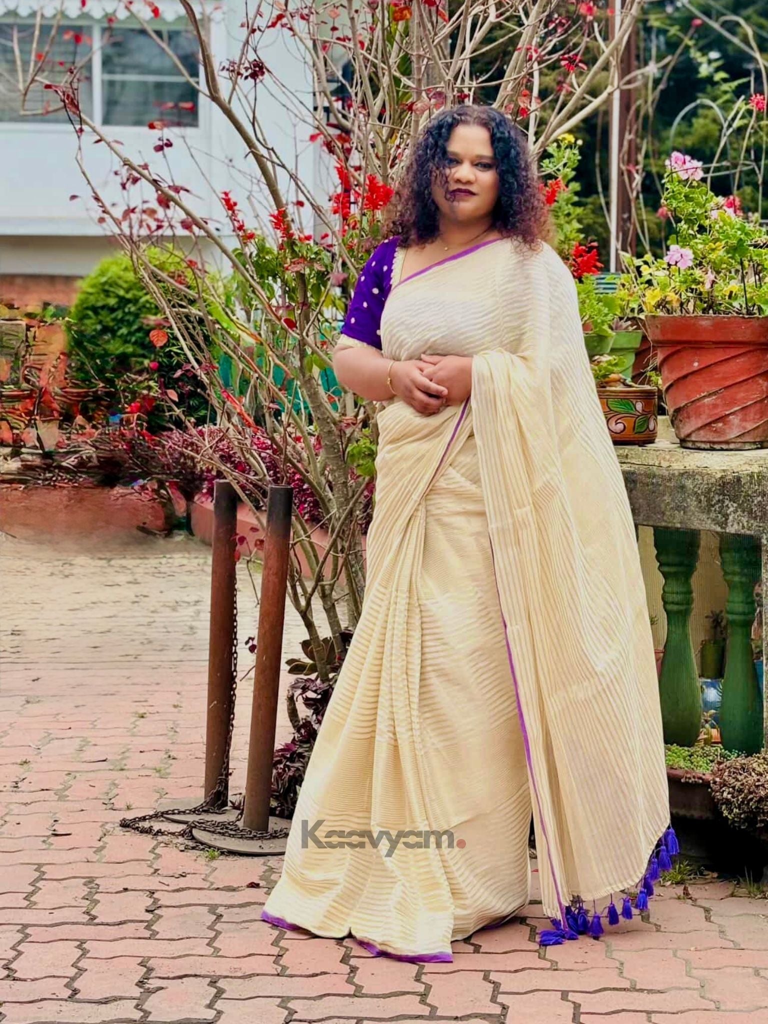 Stripes Tissue Silk Saree - MANKA