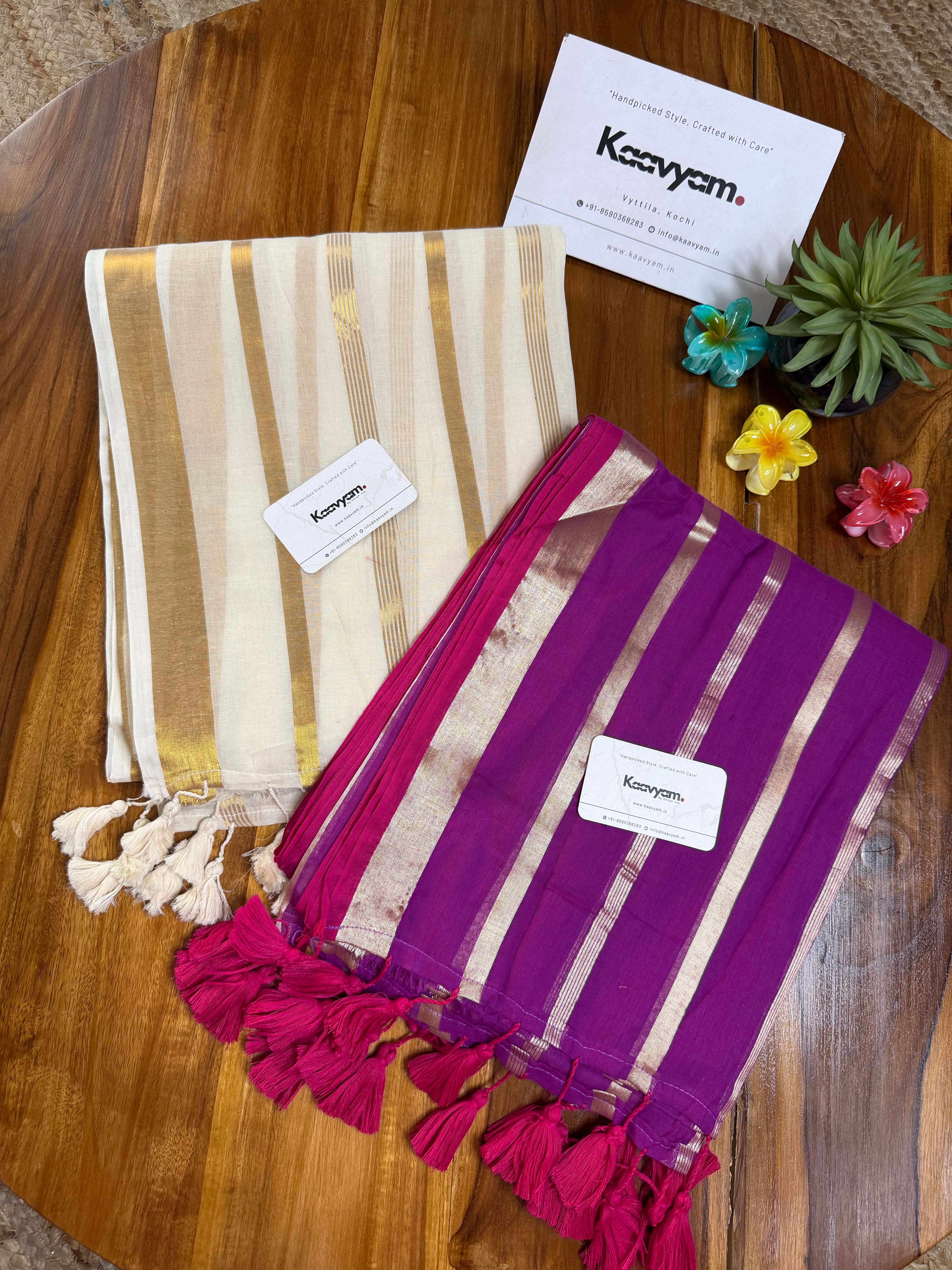 Regal Stripes Mul Cotton Saree