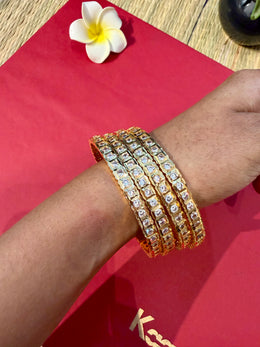 White Stone  Bangles