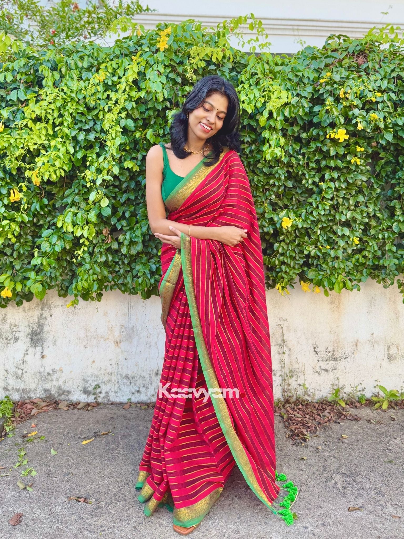 Stripe & Kanchi Mul Cotton Saree