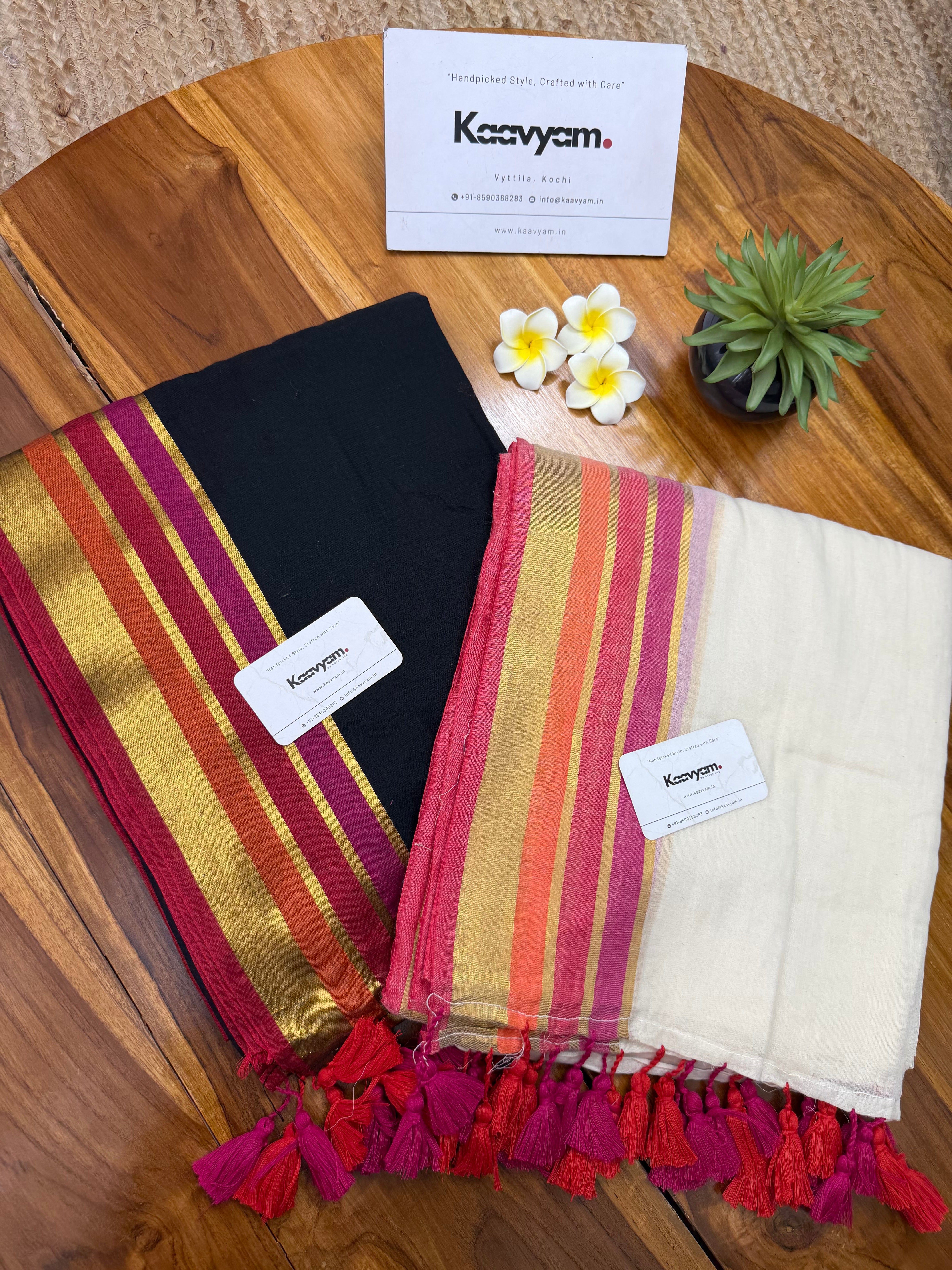 Rangoli Stripe Border Saree