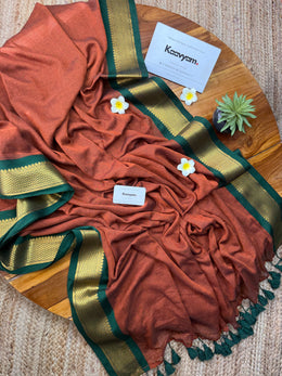 Rustic Rust Mul Cotton Saree