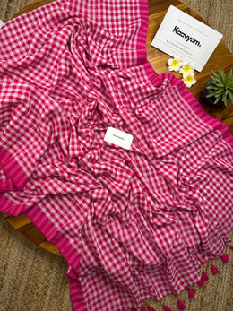 Pink Pop Mul Cotton Saree