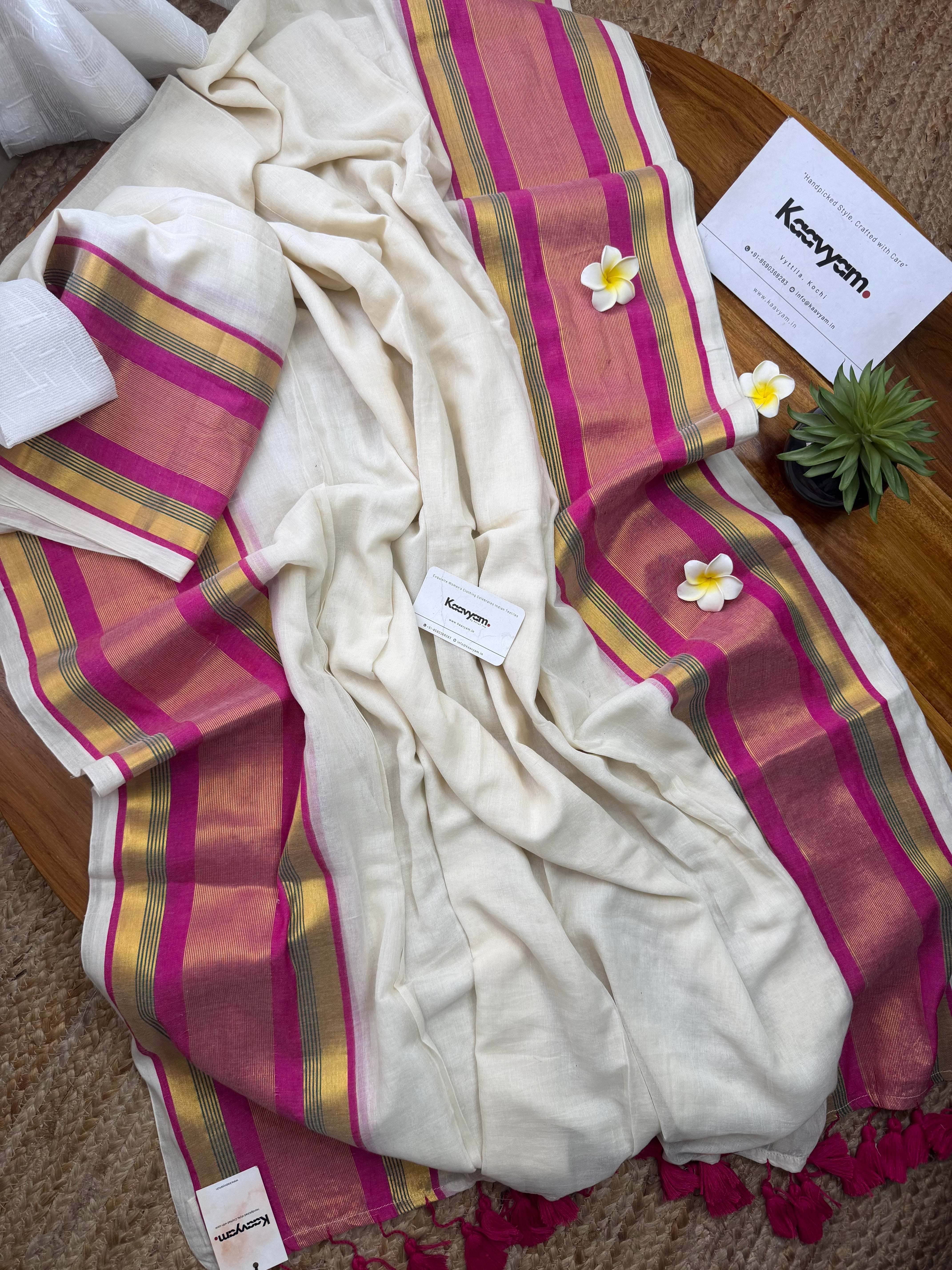 Pink Kasav Saree