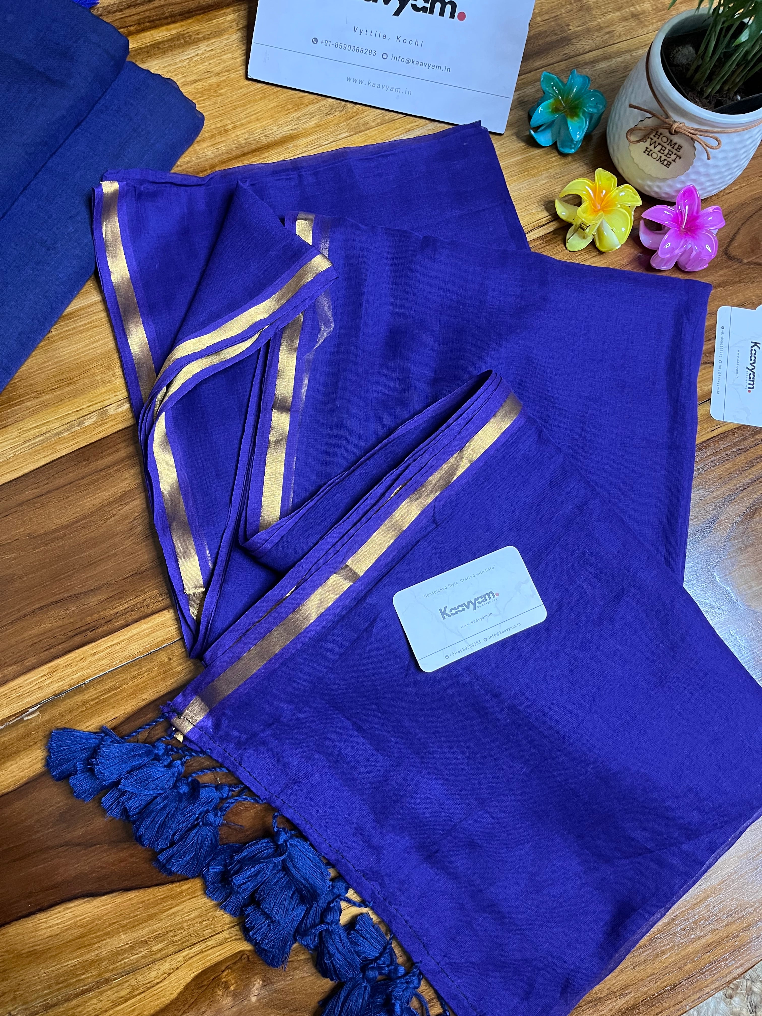 Anna Ben Inspired Goldy Mul Cotton Saree