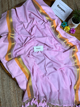 Kara Stripe Kasav Mul Cotton Saree