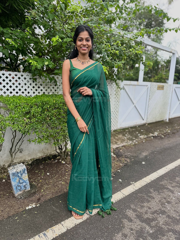 Green & Kasav Mul Cotton Saree