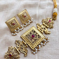Rajwada Ruby Pearl Antique Choker