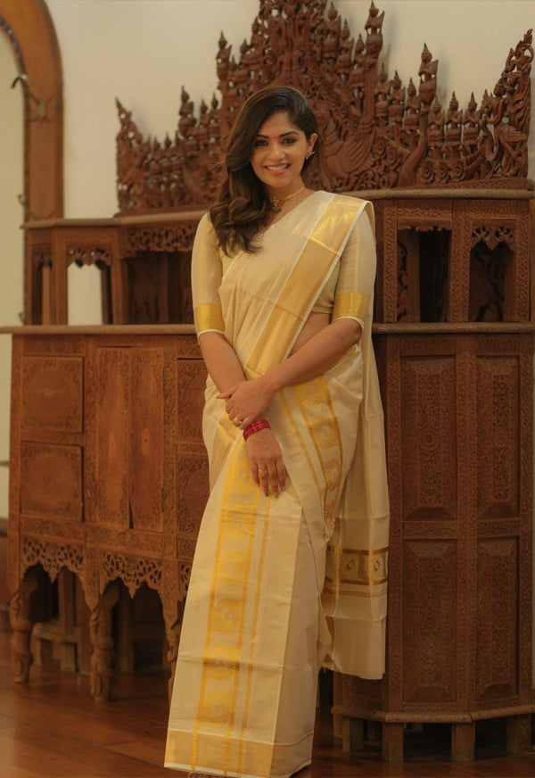 Kerala Tissue Silk Set & Mundu