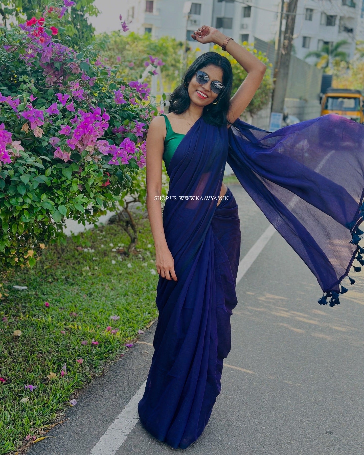 Plain Mul Cotton Saree