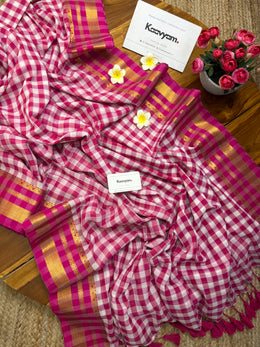 Gingham Kanchi Saree