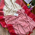 Floral Motif Contrast Border Mul Cotton Saree - Manka