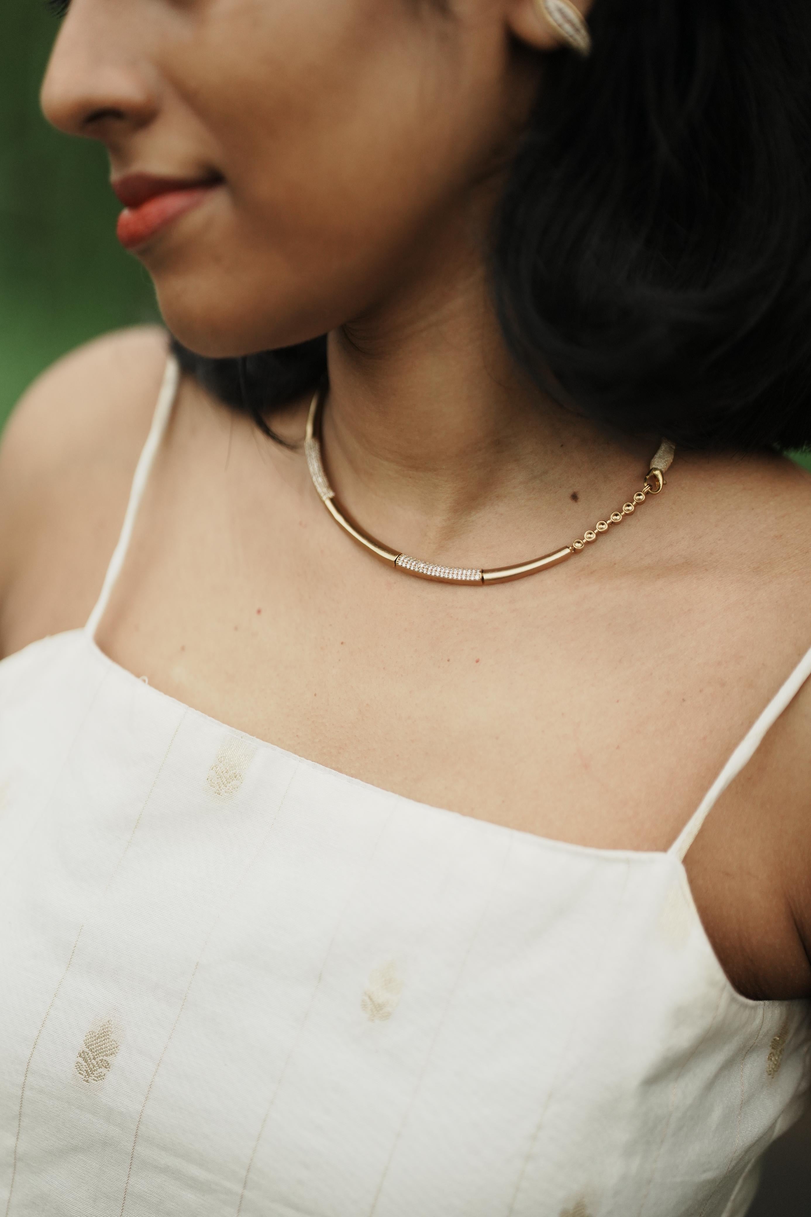 Stone Hasli and Earrings