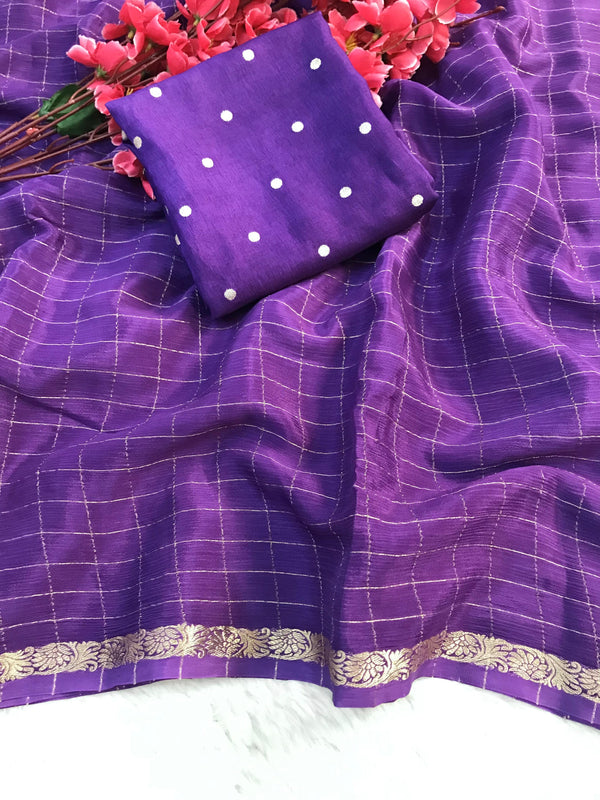 Crushed Chiffon Saree