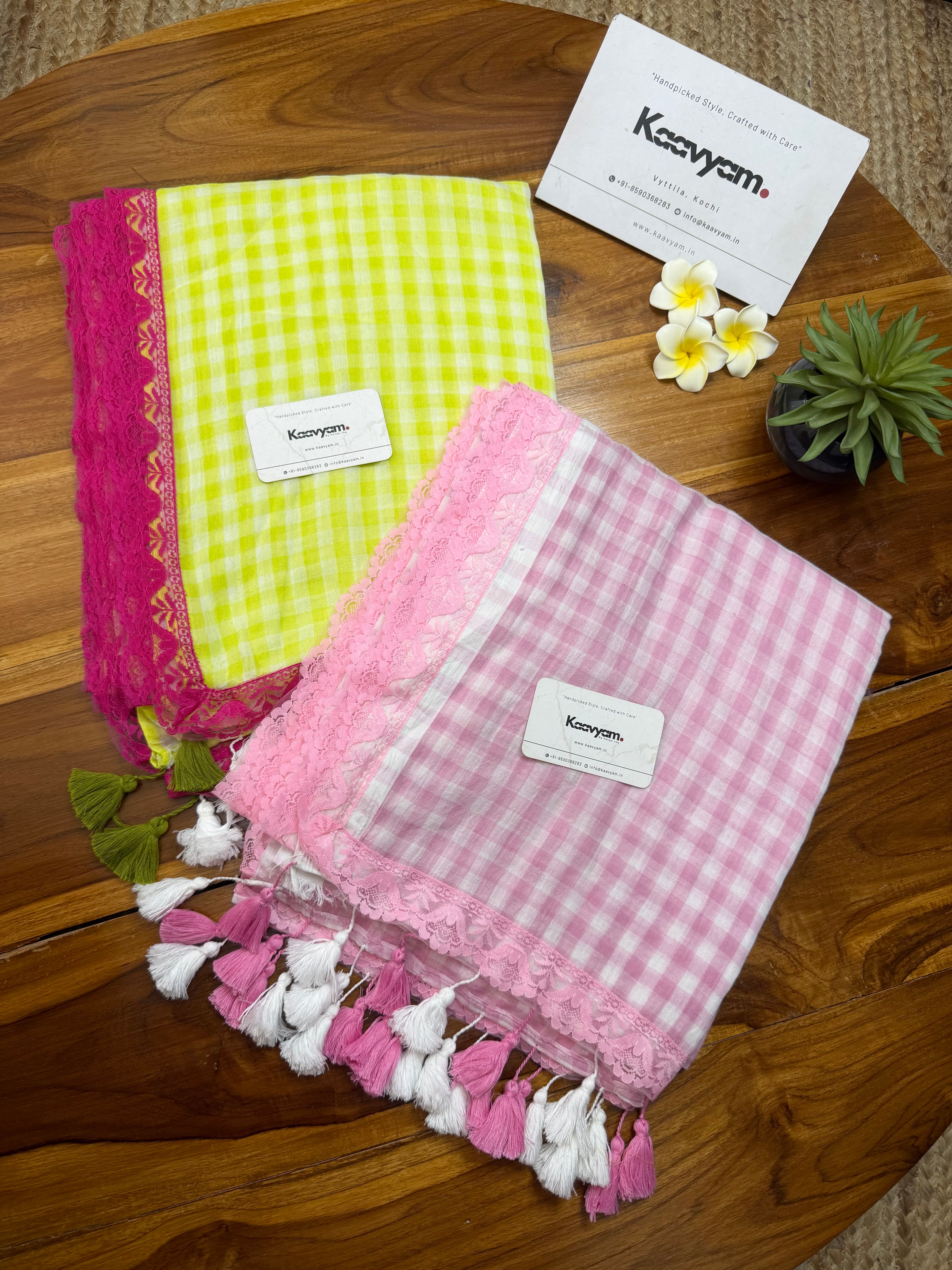 Picnic Checks Lace Saree