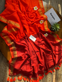 Sunset Orange Saree