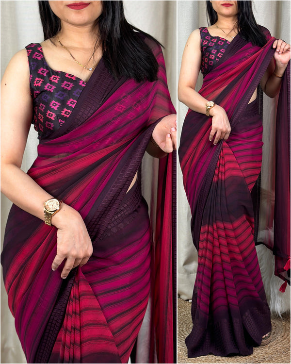 Multi color Grogette Saree