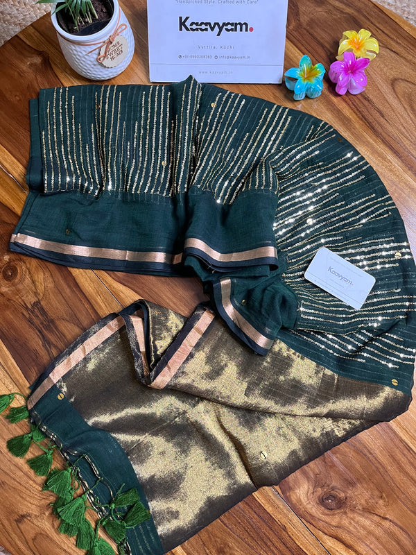 Sequins Goldy Mul Cotton Saree