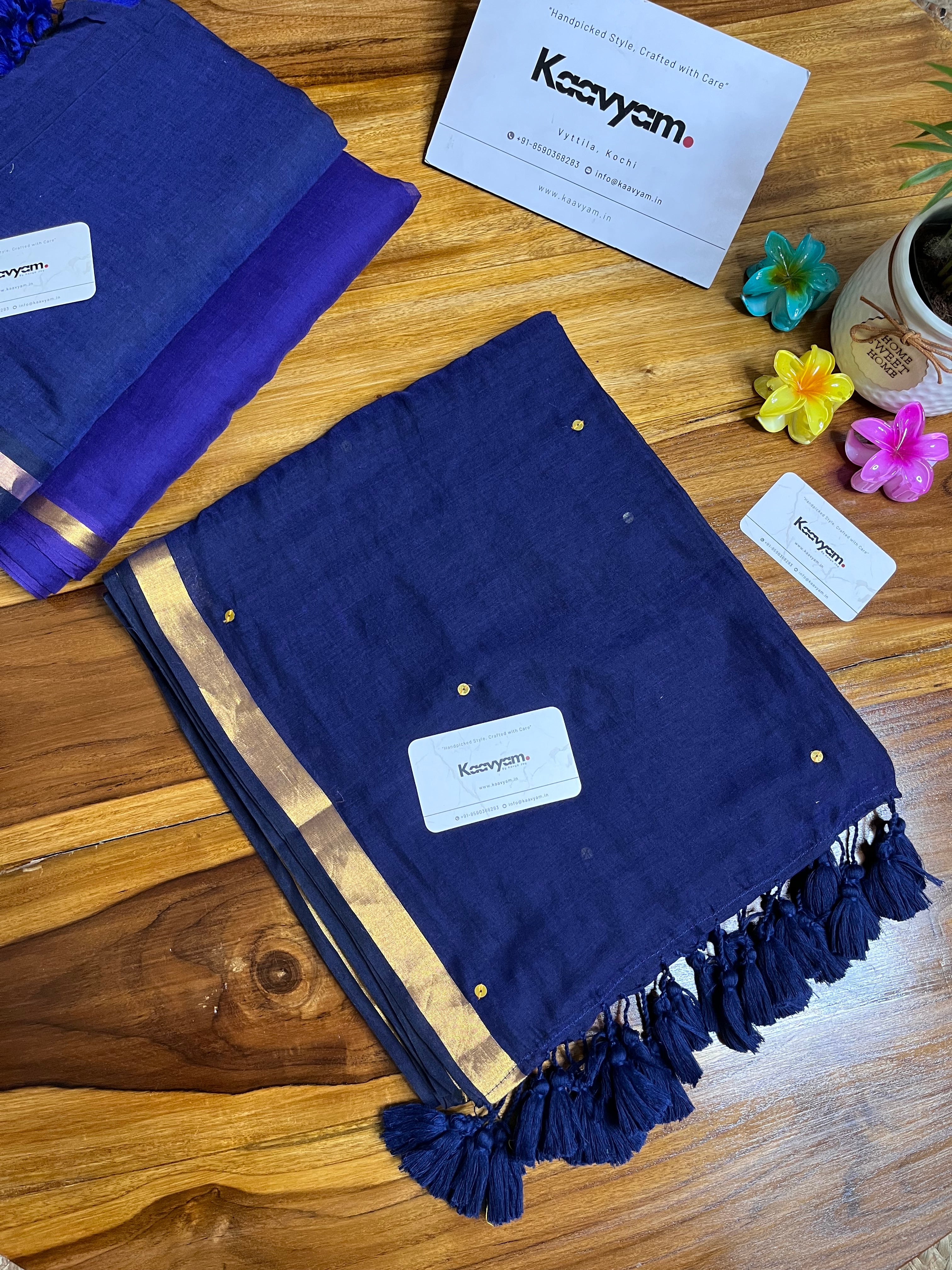 Anna Ben Inspired Goldy Mul Cotton Saree