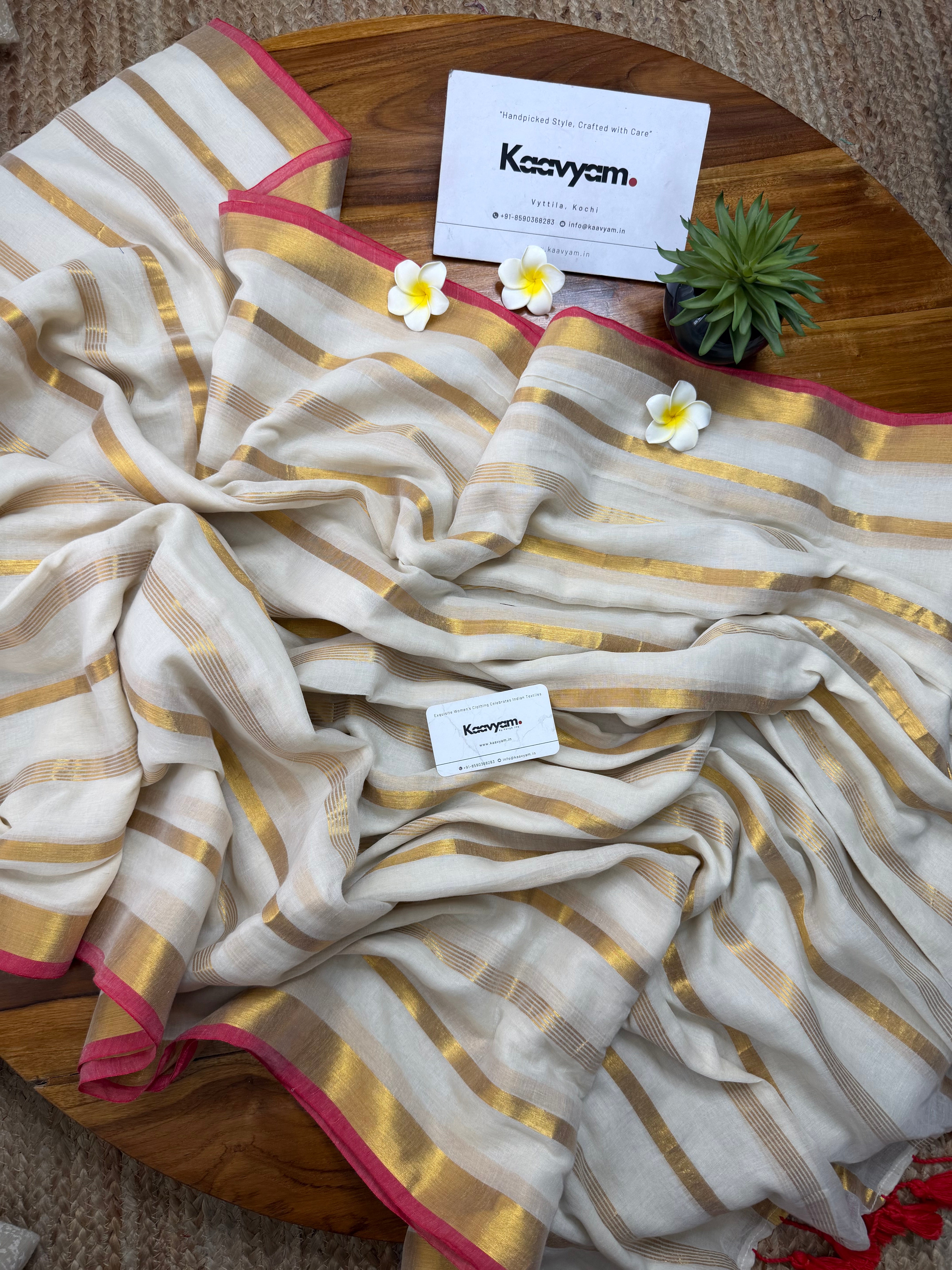 Aaradhana Kasav Stripe Saree