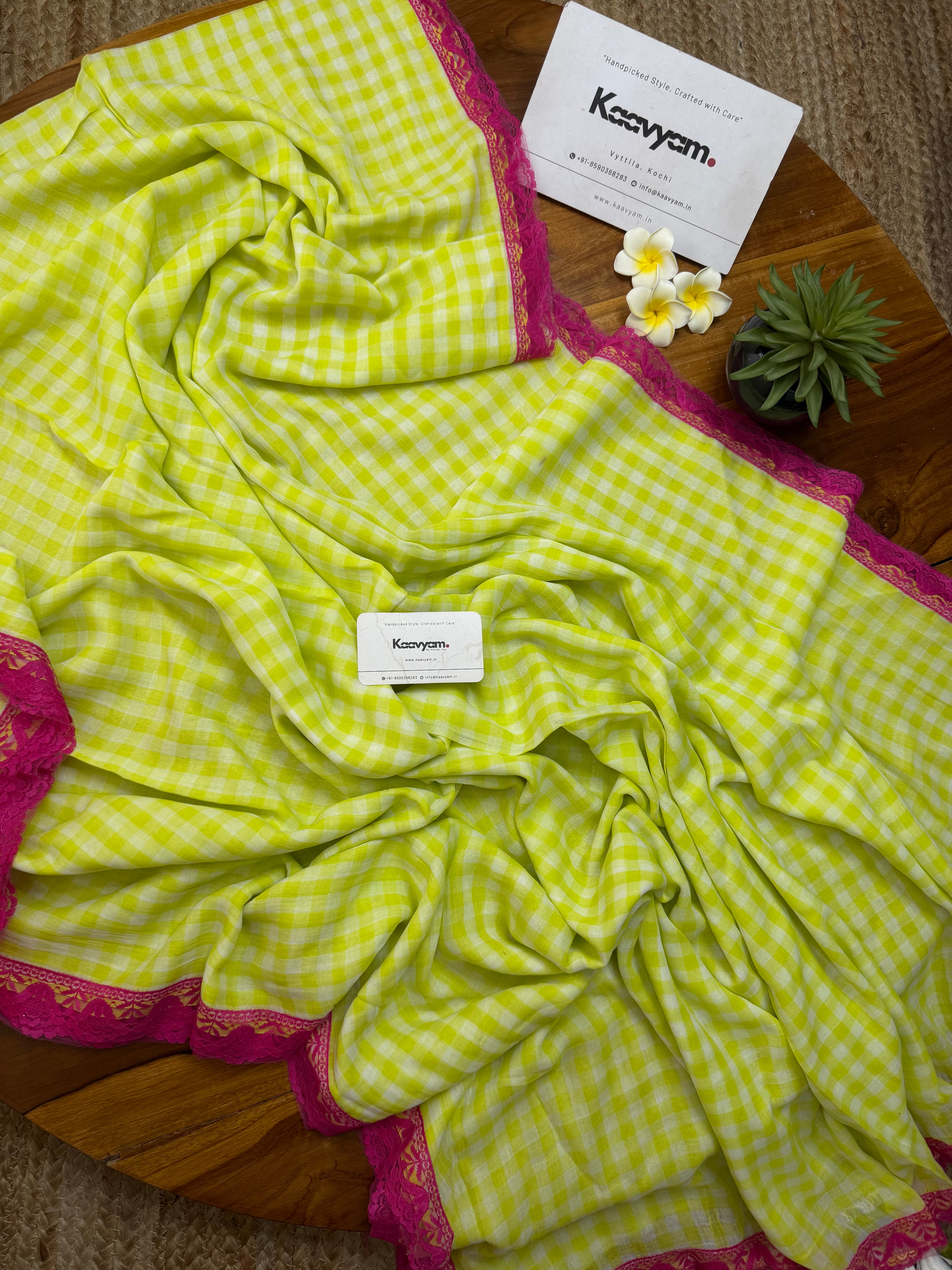 Picnic Checks Lace Saree