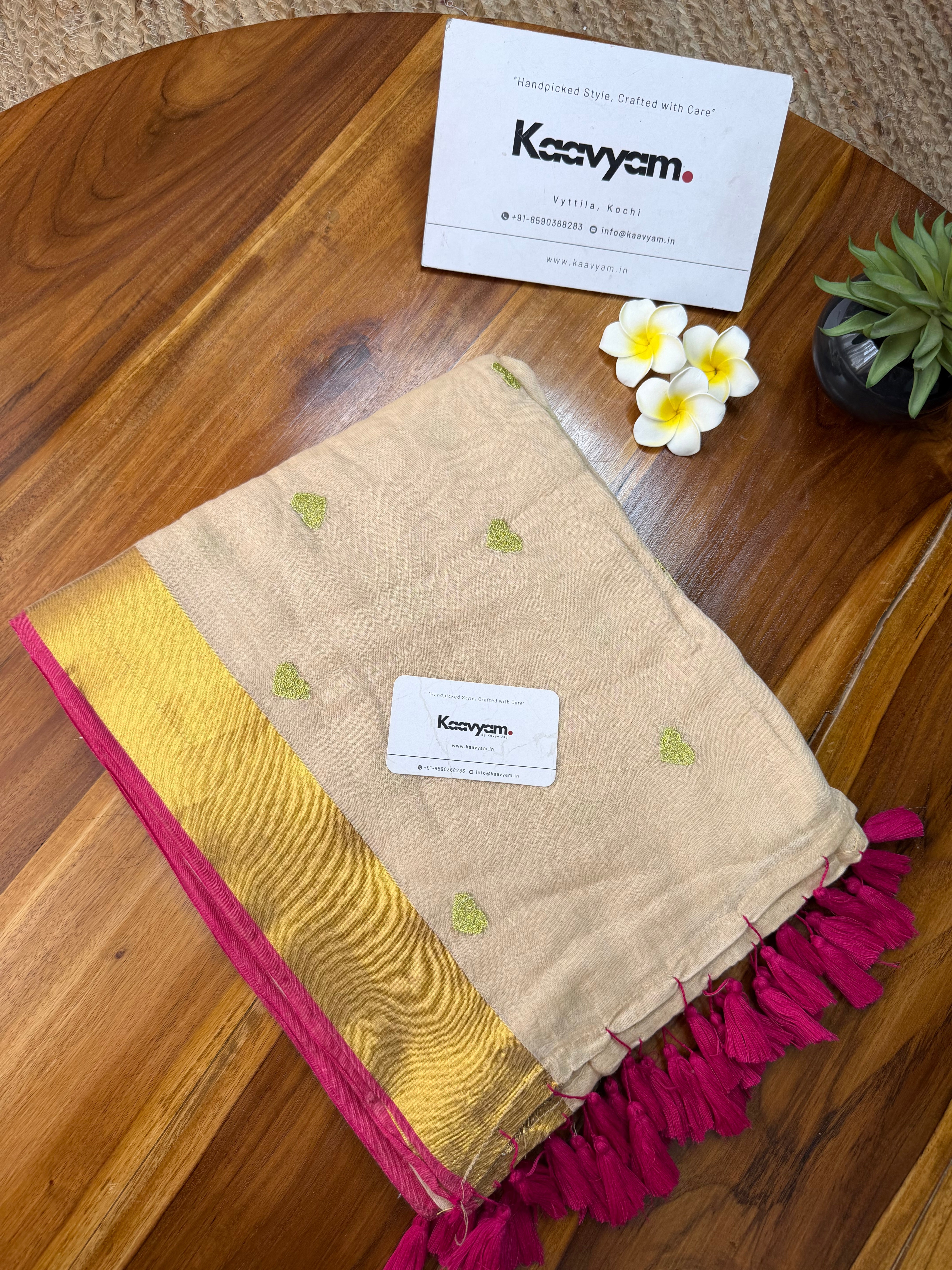 Golden Heart Kasav & Kara Saree