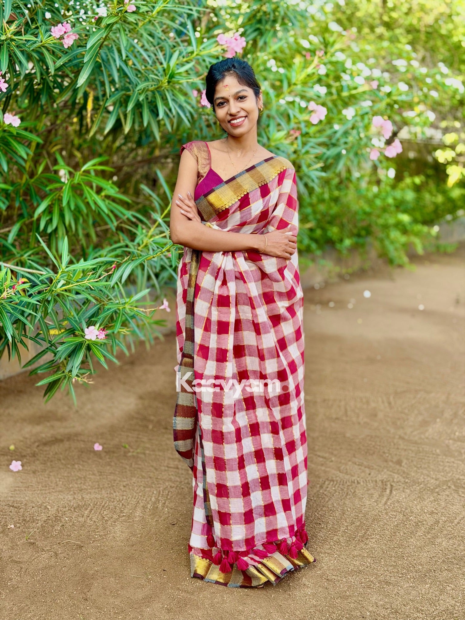 Kanchi Check Mul Cotton Saree