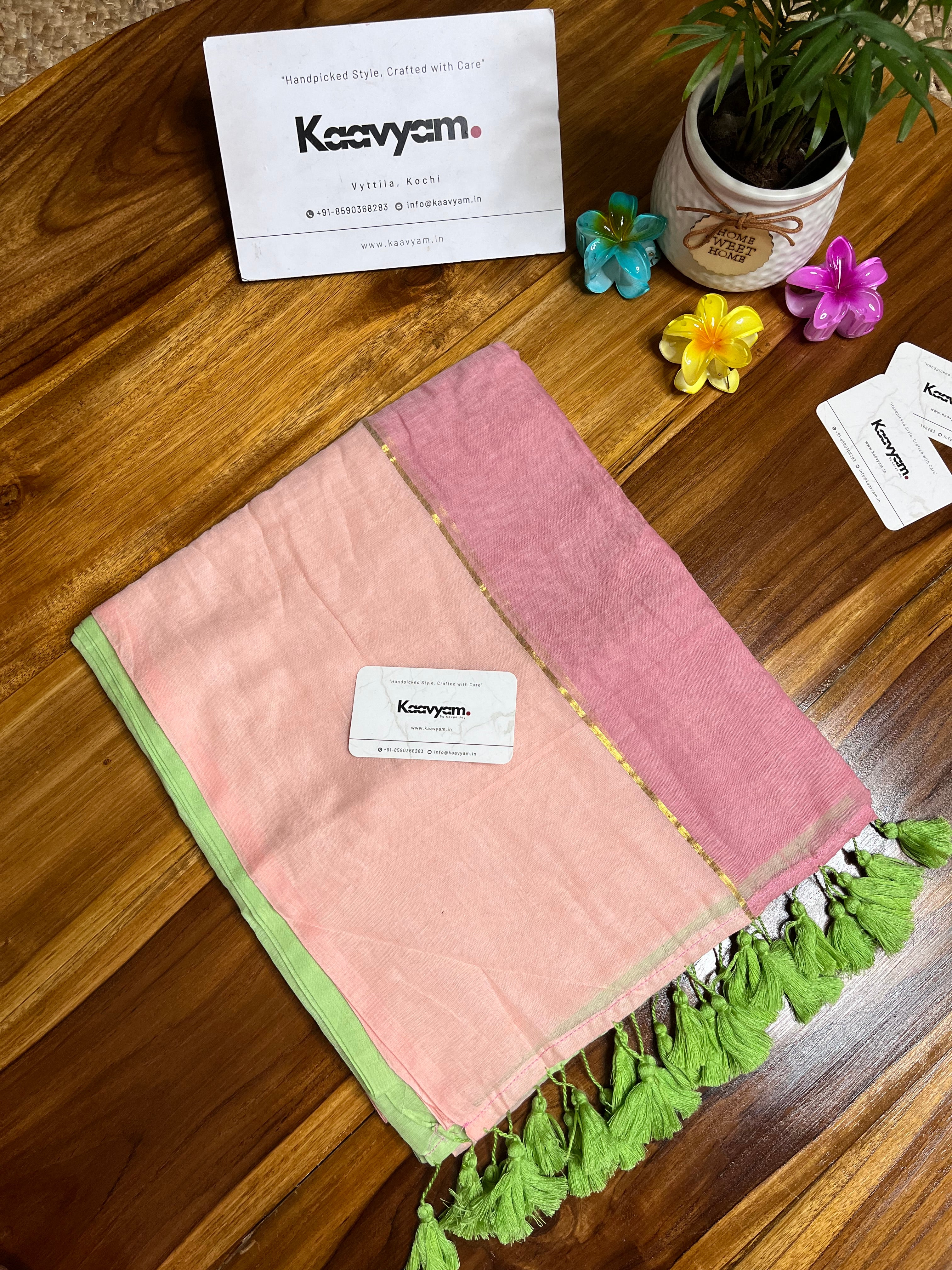 Pastel Mul Cotton Saree
