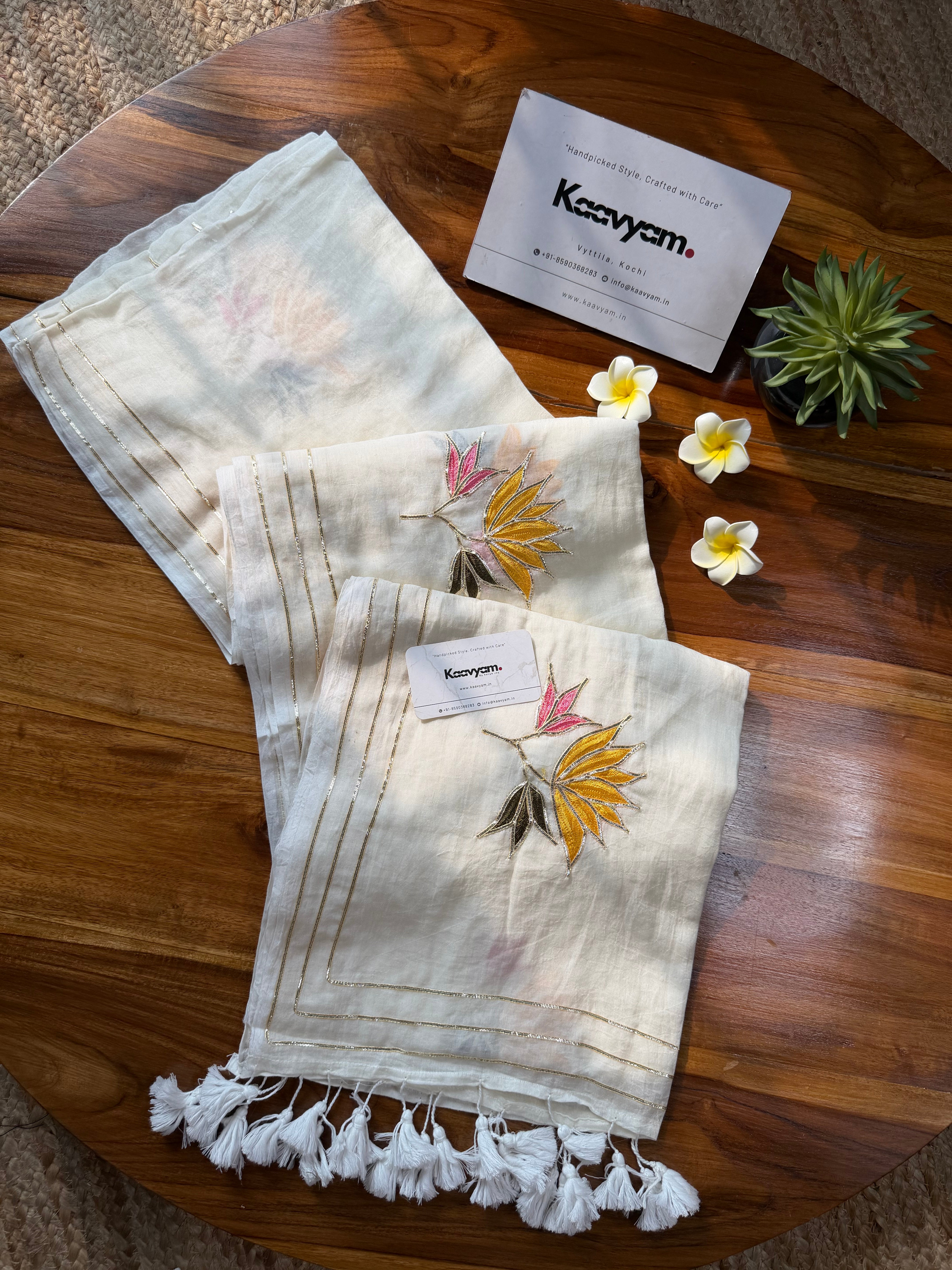 Gota Patti Mul Cotton Saree
