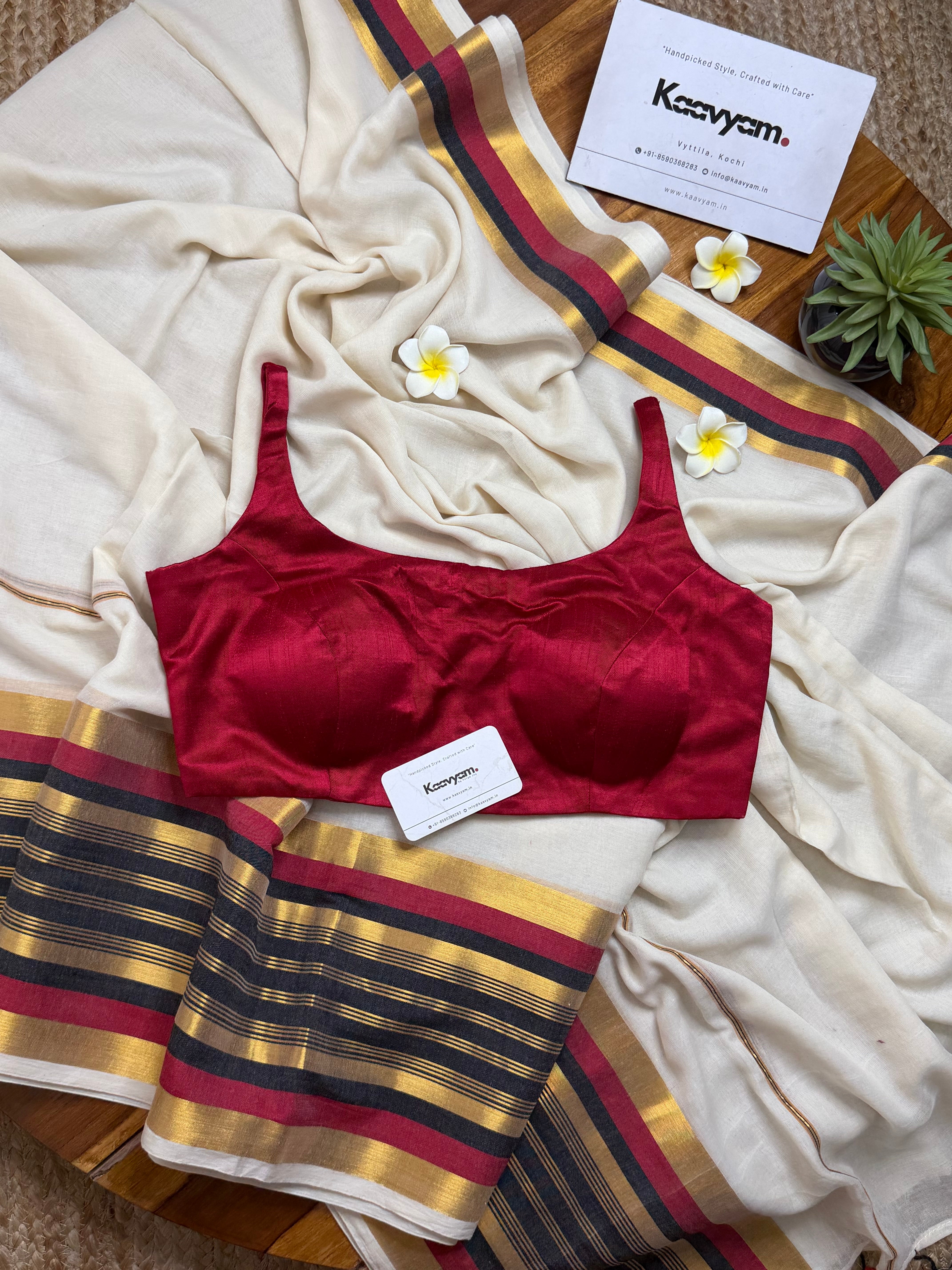 Theyyam Kasav Mul Cotton Saree