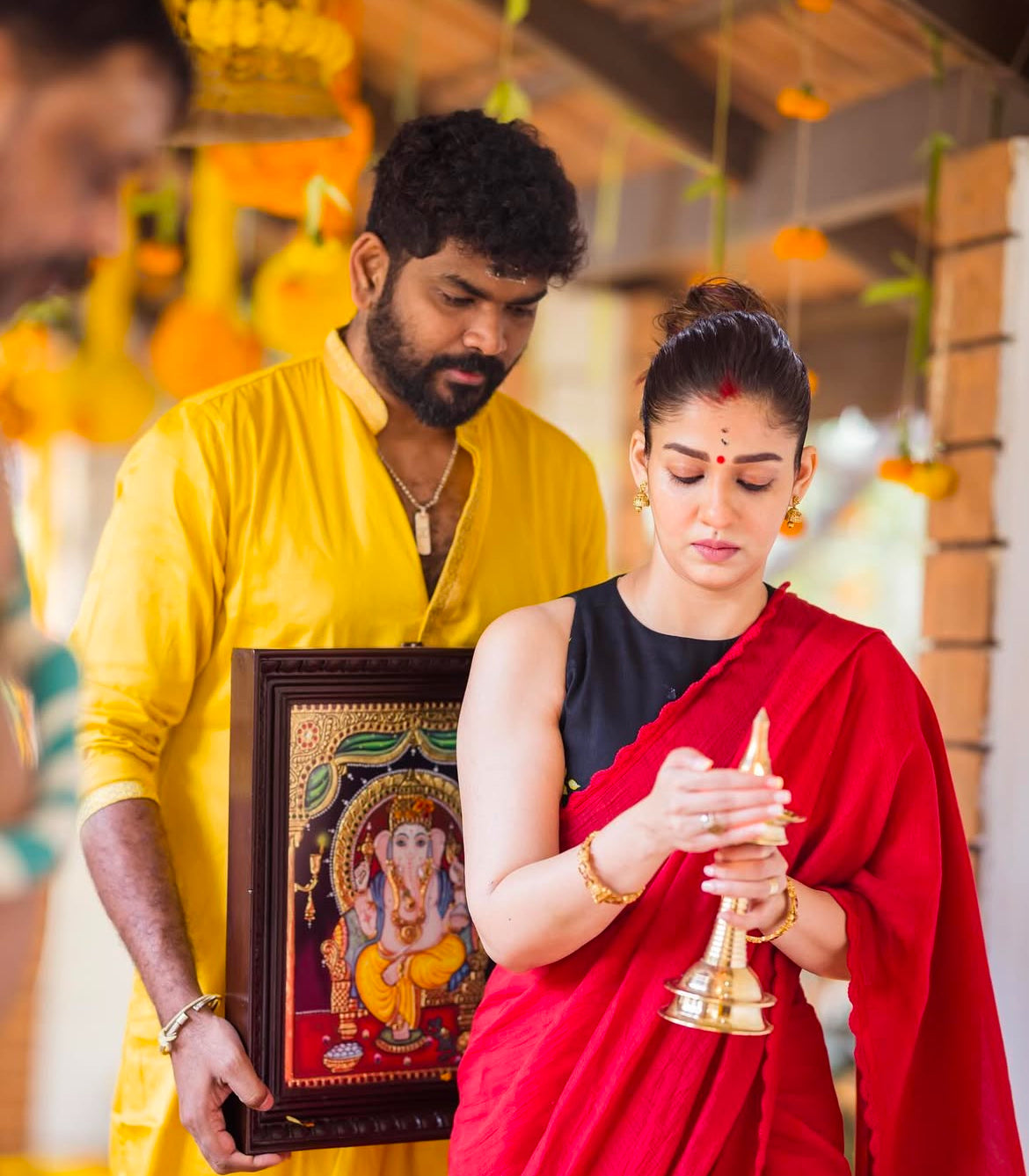 Nayanthara's  Red Lace Saree
