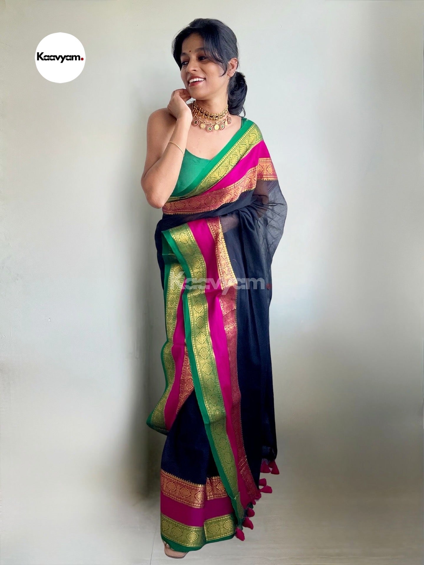 Kanchi Silk Border Mul Cotton Saree