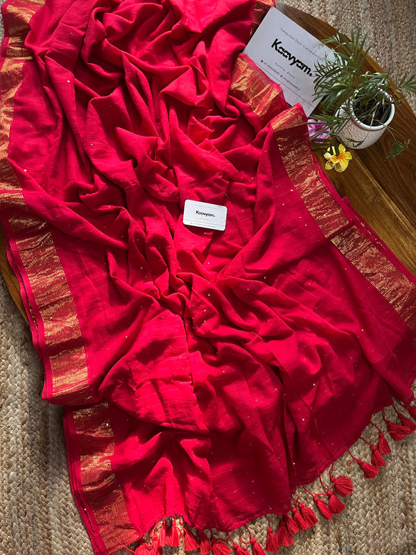 Designer Sequins Mul Cotton Saree
