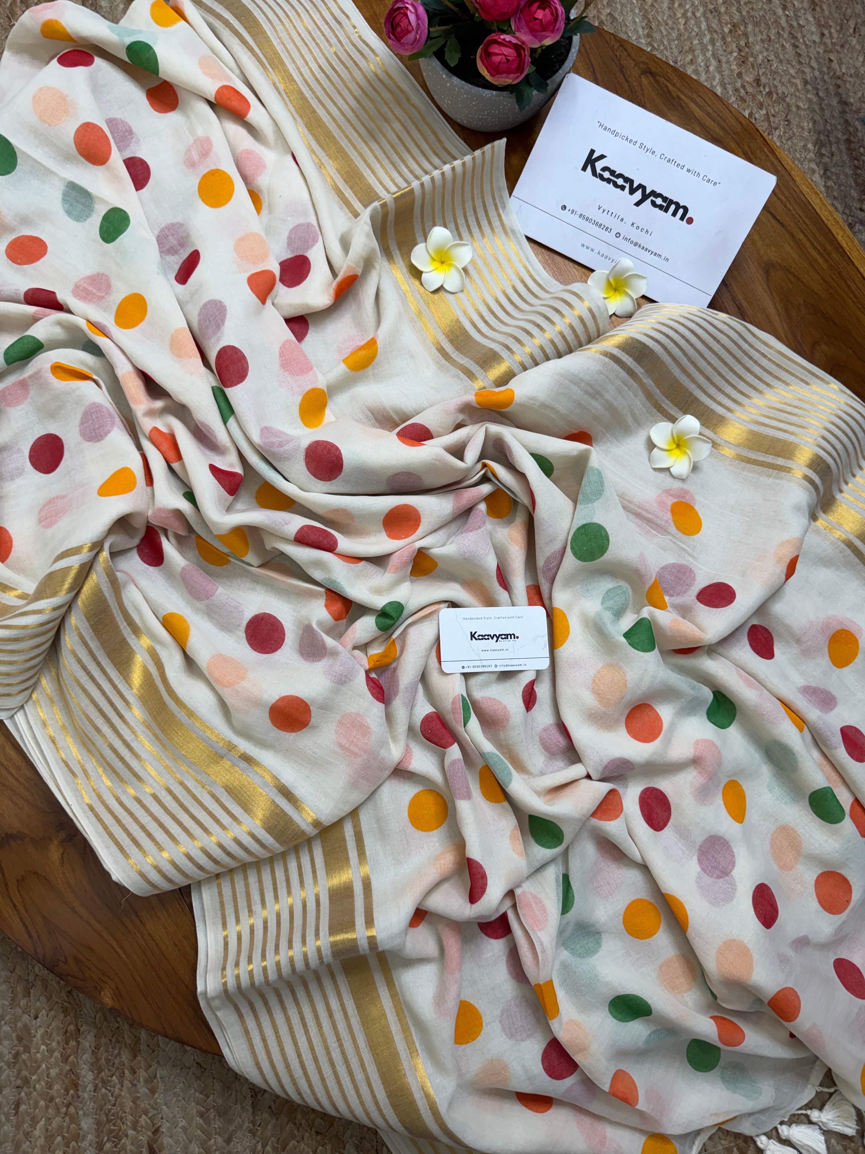 Color Polka Kasav Saree