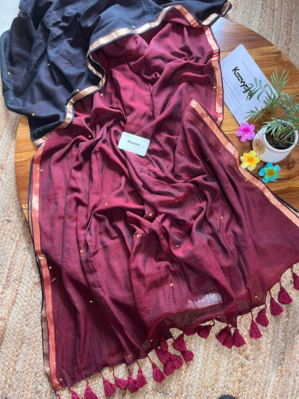 Goldy Half Half Mul Cotton Saree