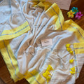 Yellow Border Mul Cotton Saree