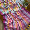 Casual Rainbow Check Mul Cotton Saree