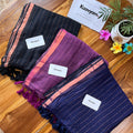 Copper Stripe Mul Cotton Saree